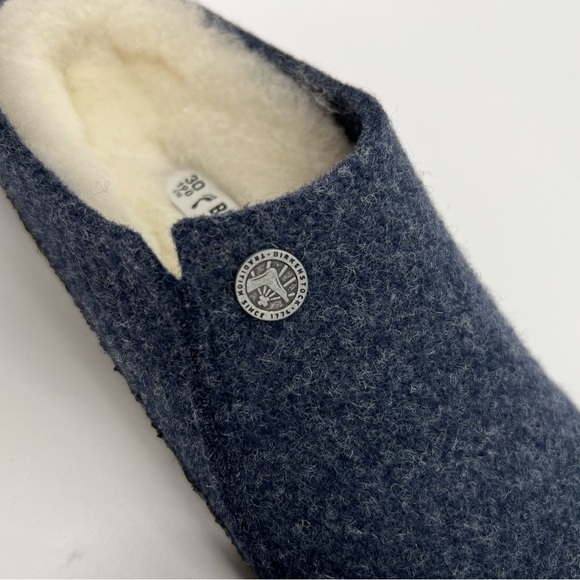🧵 New Birkenstock Unisex Kids Zermatt Kids Shearling Wool Felt (Navy) - Picture 7 of 13